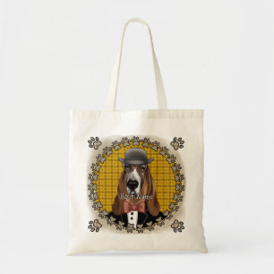 Bolso De Tela Basset Hound con anteojos