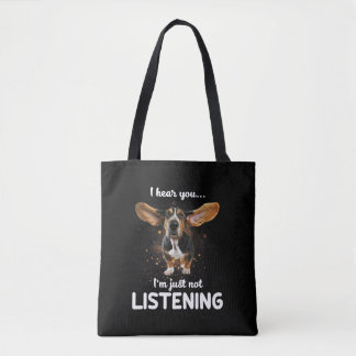 Bolso De Tela basset hound te oigo no escuchar