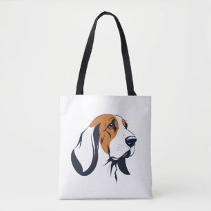 Bolso De Tela Basset Hound Vector Art Animal Ciudad urbana moder