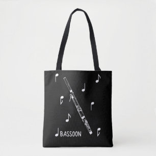 Bolso De Tela Bassoon de las notas musicales