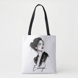 Bolso De Tela Basta. Minimalist Statement Cotton Tote Bag