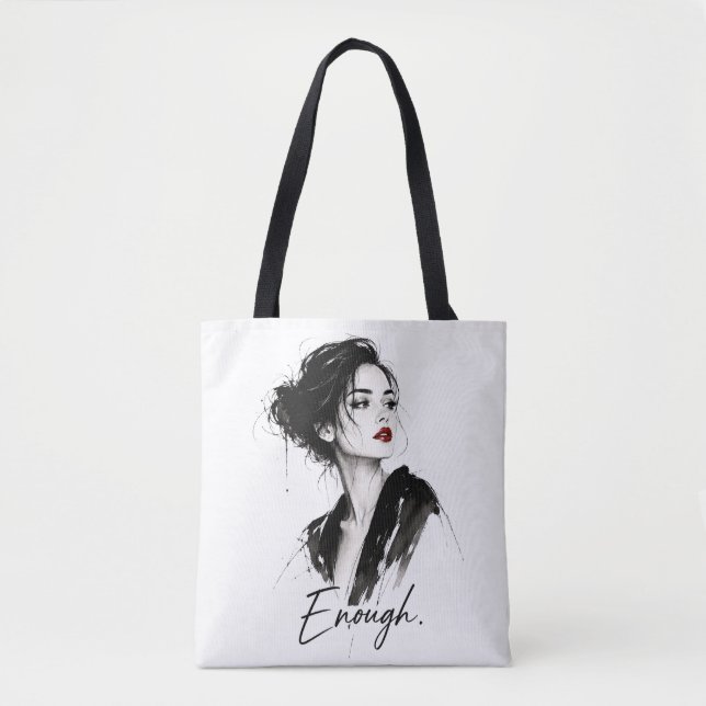 Bolso De Tela Basta. Minimalist Statement Cotton Tote Bag  (Anverso)