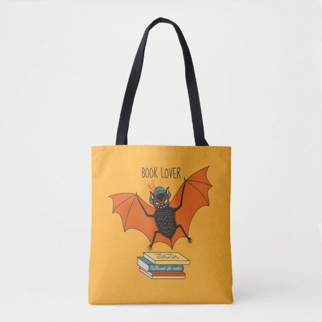 Bolso De Tela Bat Book Lover Funny Halloween (Anverso)