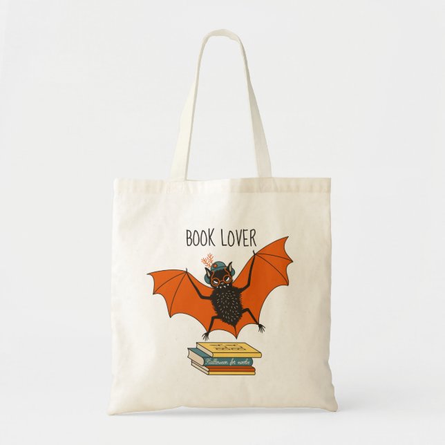 Bolso De Tela Bat Granny Book Lover (Frente)
