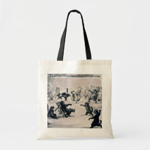 Bolso De Tela Batalla de nieve de los gatos, Louis Wain