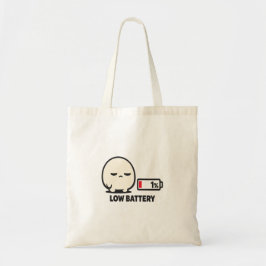 Bolso De Tela Batería Baja 1% - Minimalista Personaje Lindo Cans