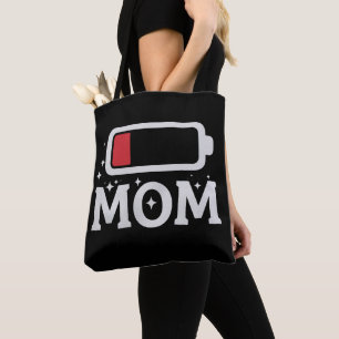 Bolso De Tela Batería de mamá baja cansada divertido día de la m