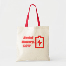 Bolso De Tela Batería Social Baja Introvertido Divertido Minimal