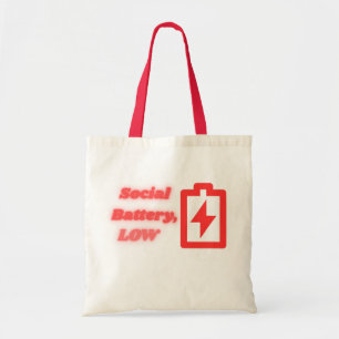 Bolso De Tela Batería Social Baja Introvertido Divertido Minimal
