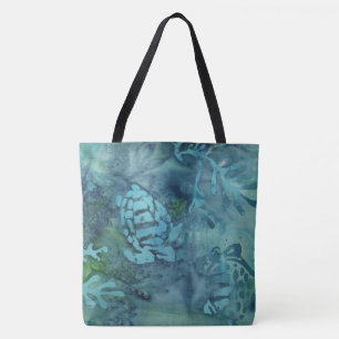 Bolso De Tela Batik de las tortugas de mar
