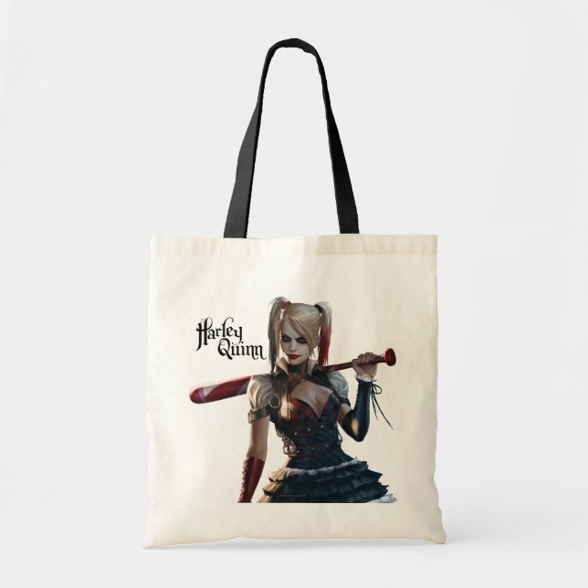 Bolso De Tela Batman Arkham Knight | Harley Quinn con murciélago (Frente)