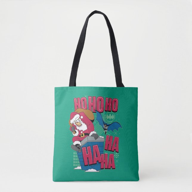 Bolso De Tela Batman | Bromista Santa Claus Saltando Chimenea (Anverso)