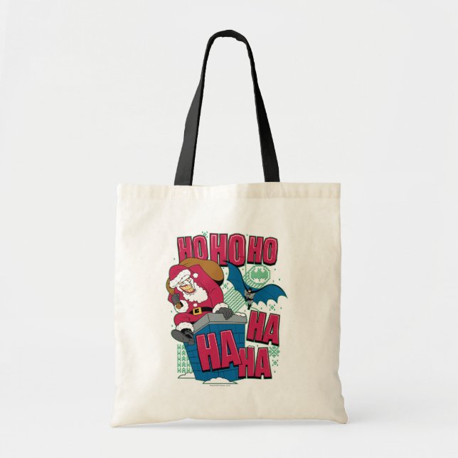Bolso De Tela Batman | Bromista Santa Claus Saltando Chimenea (Frente)