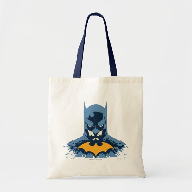 Bolso De Tela Batman Destrozó Con Logo De Oro (Frente)