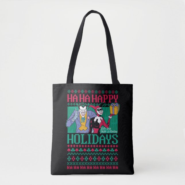 Bolso De Tela Batman | Feliz Juker de vacaciones y Harley Quinn (Anverso)