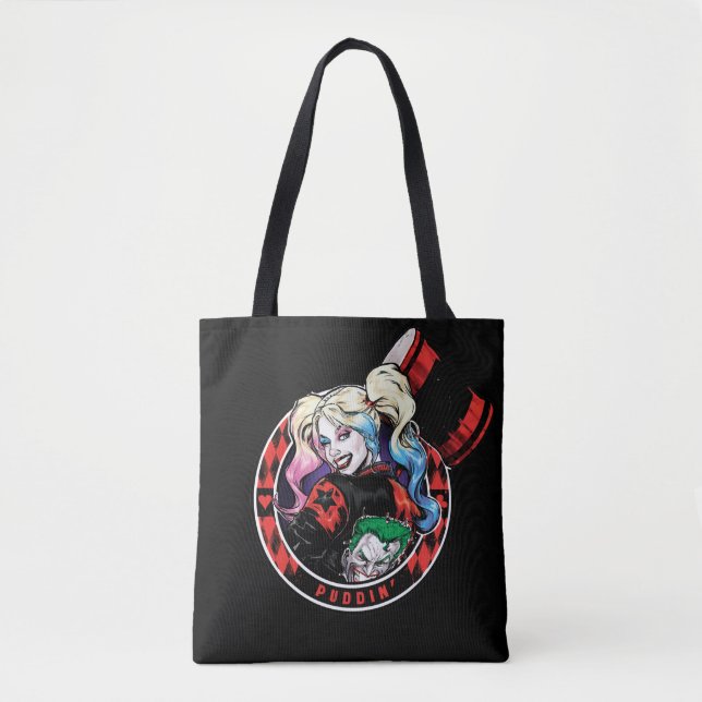 Bolso De Tela Batman | Harley Quinn Winking Con Mallet (Anverso)