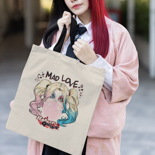Bolso De Tela Batman | Mad Love Harley Quinn Masticar Goma de Bu (Person carrying tote bag)