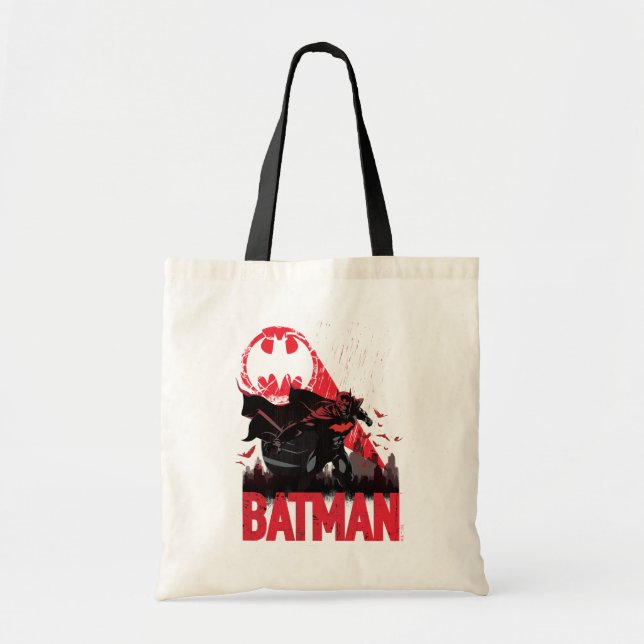 Bolso De Tela Batman Señal de Murciélago Carmesí (Frente)