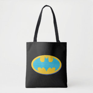 Bolso De Tela Batman Símbolo de franjas cian