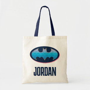 Bolso De Tela Batman   Símbolo rosa y azul