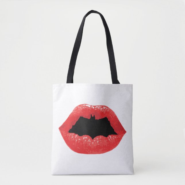 Bolso De Tela Batman Valentine | Labios (Anverso)