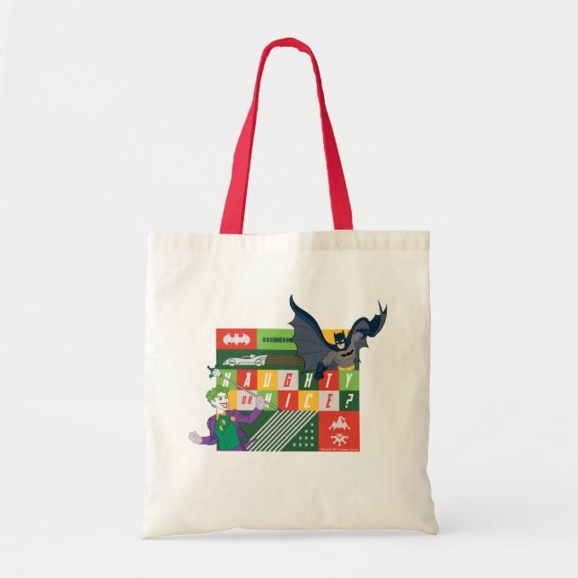 Bolso De Tela Batman vs Joker "travieso o agradable" (Frente)
