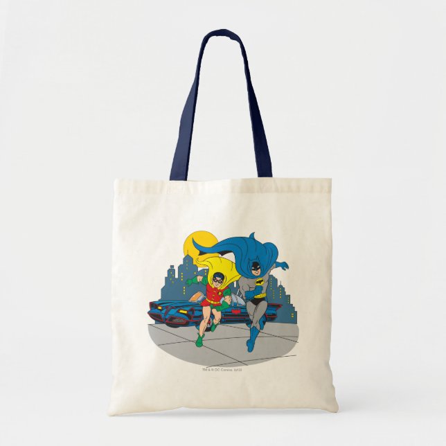 Bolso De Tela Batman Y Robin Running (Frente)
