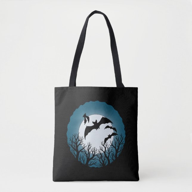 Bolso De Tela Bats and Trees Against the Moon (Anverso)
