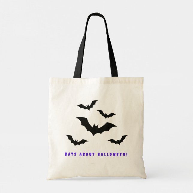 Bolso De Tela Bats sobre Halloween (Reverso)
