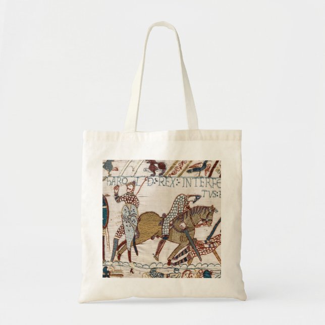 Bolso De Tela Battle of Hastings- Bayeux Tapestry King Harold (Frente)