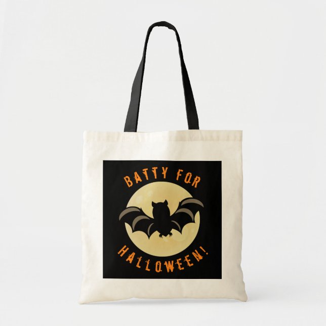 Bolso De Tela ¡Batty por Halloween! | Truco o trato (Frente)