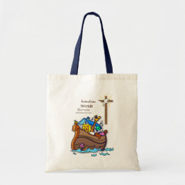 Bolso De Tela Bautizo del nieto Arca de Noé Personalizado