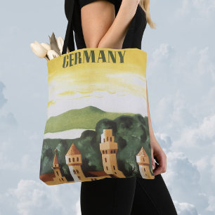 Bolso De Tela Baviera, Alemania, arte de viaje vintage de castil