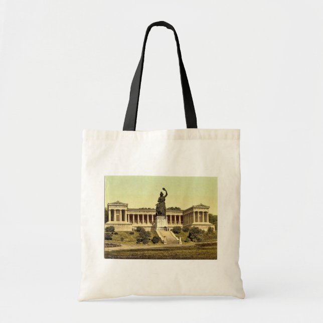 Bolso De Tela Baviera, con el templo de la fama, Munich, (Frente)