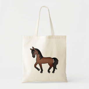 Bolso De Tela Bay Brown Trotting Horse Cute Personalizado Ilustr
