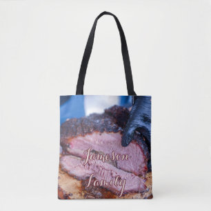 Bolso De Tela BBQ Tote Bag Comida de carne cocinada por la famil