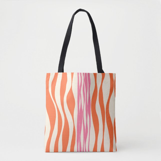 Bolso De Tela Bce y Flow - Rosa, Naranja y Crema (Anverso)