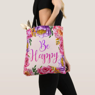 Bolso De Tela Be Happy Peony Tote Bag