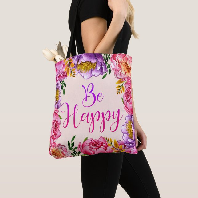 Bolso De Tela Be Happy Peony Tote Bag (Detalle)