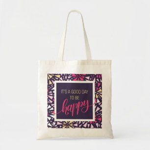 Bolso De Tela Be Happy Purple Abstract Tote