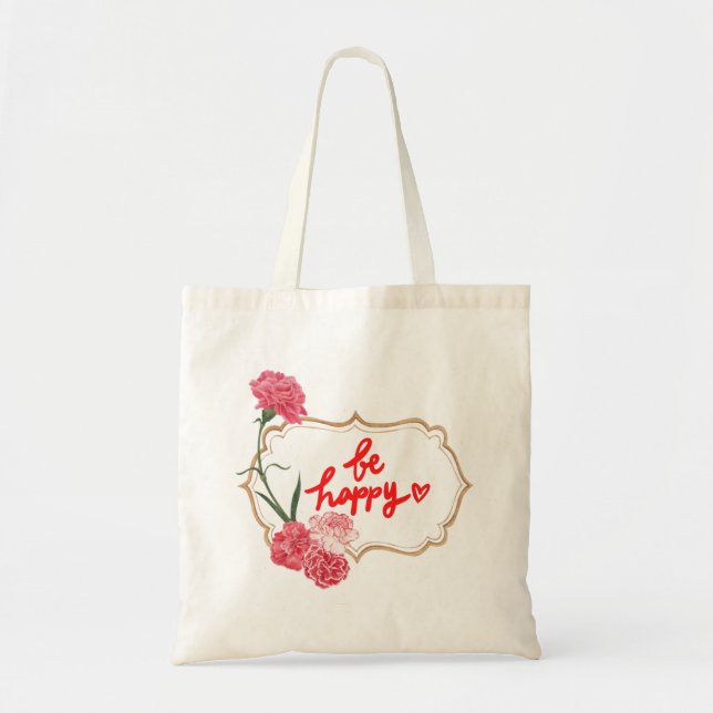 Bolso De Tela Be Happy Tote Bag (Frente)