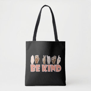 Bolso De Tela Be Kind ASL American Rótulo Language