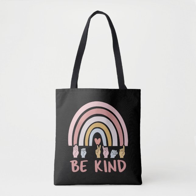 Bolso De Tela Be Kind ASL III - Lenguaje Rótulo americano (Anverso)