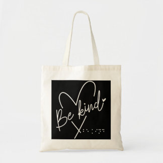 Bolso De Tela Be Kind Blineness Braille
