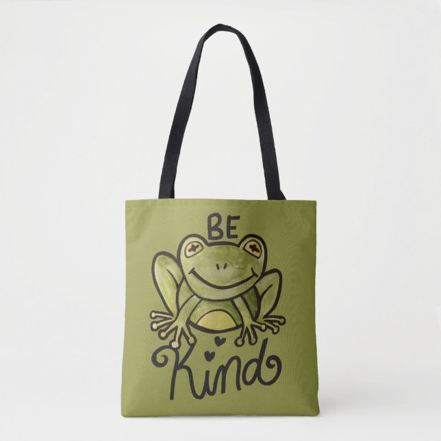 Bolso De Tela Be Kind Frog (Anverso)