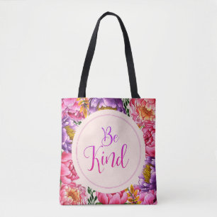Bolso De Tela Be Kind Pink Peony Tote Bag
