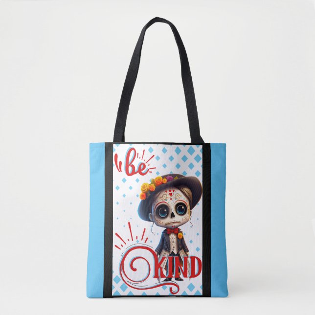 Bolso De Tela Be Kind Sugar Skull Tote (Anverso)
