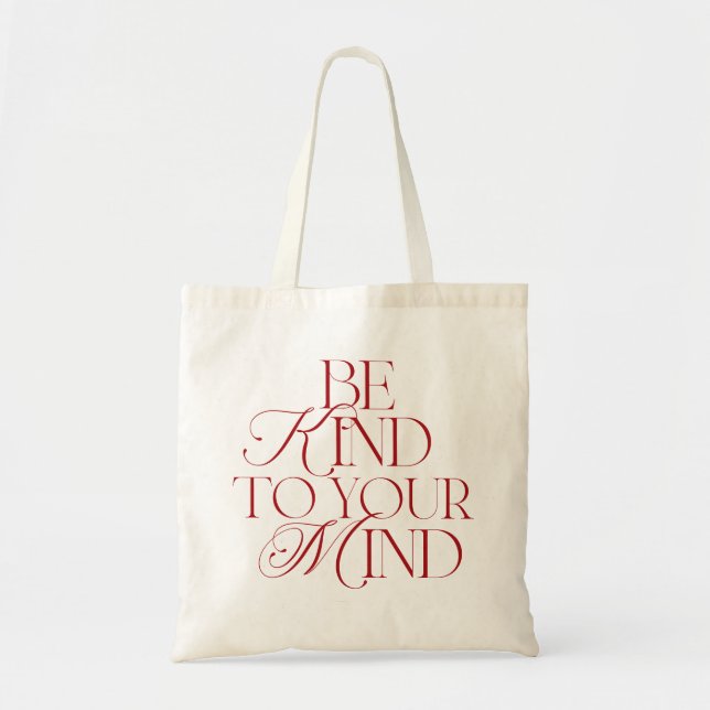 Bolso De Tela Be Kind to Your Mind Tote Bag Red (Frente)