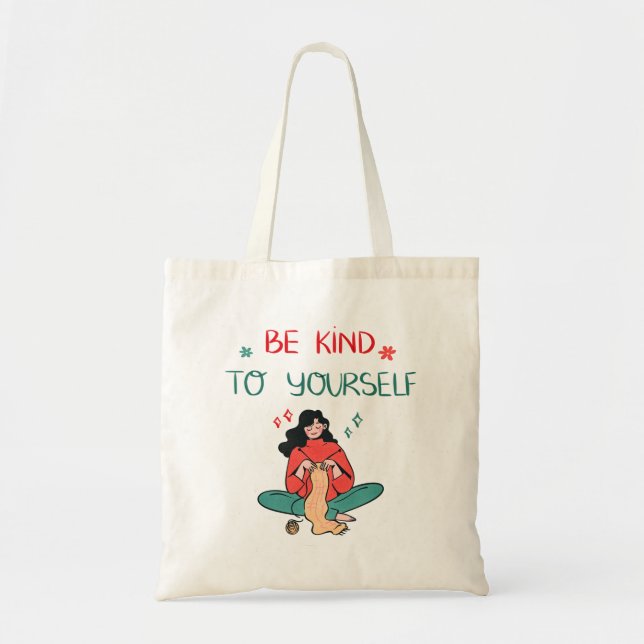 Bolso De Tela Be Kind To Yourself Inspiration Self Love  (Frente)