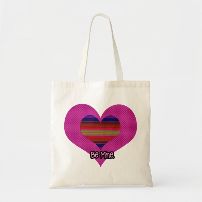 Bolso De Tela Be Mine Valentine Rainbow Heart Heart (Frente)
